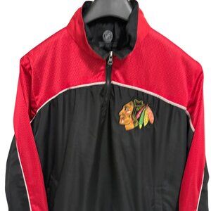 NHL Chicago Black Hawks 1/4 Zip Pullover Jacket Size 2XL GIII Sports